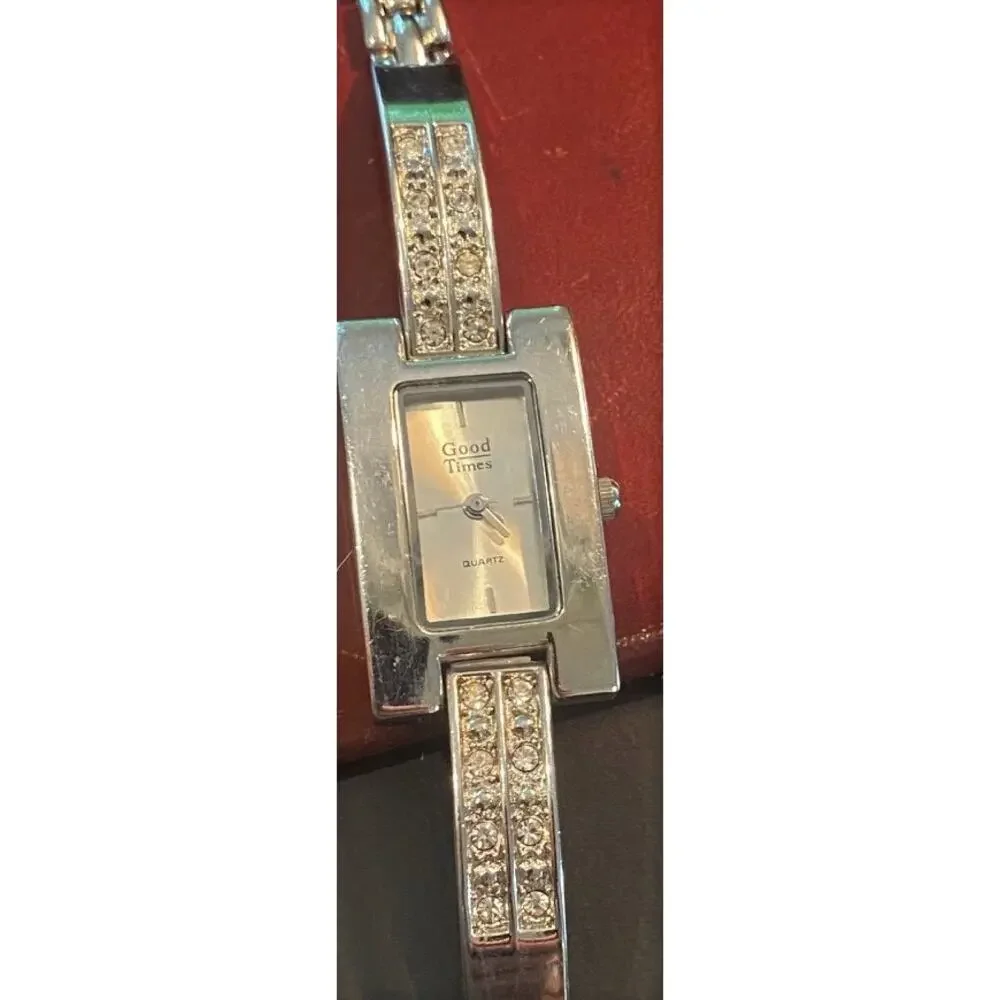 Women's Good Times Watch, Silver Tone with Rhinestones